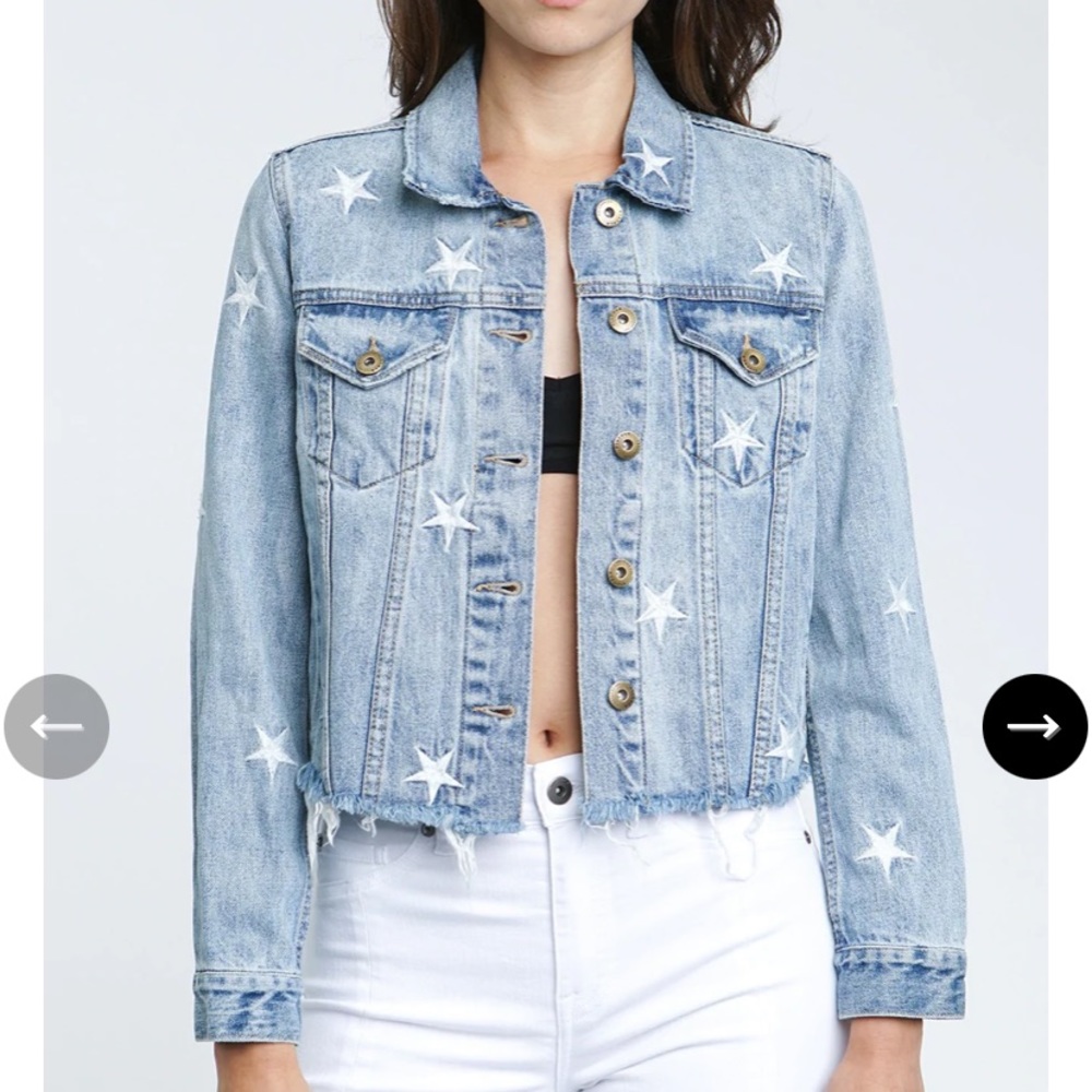 *NEW* Pistola Brando Star Embroidered Jean Jacket Zodiac SM